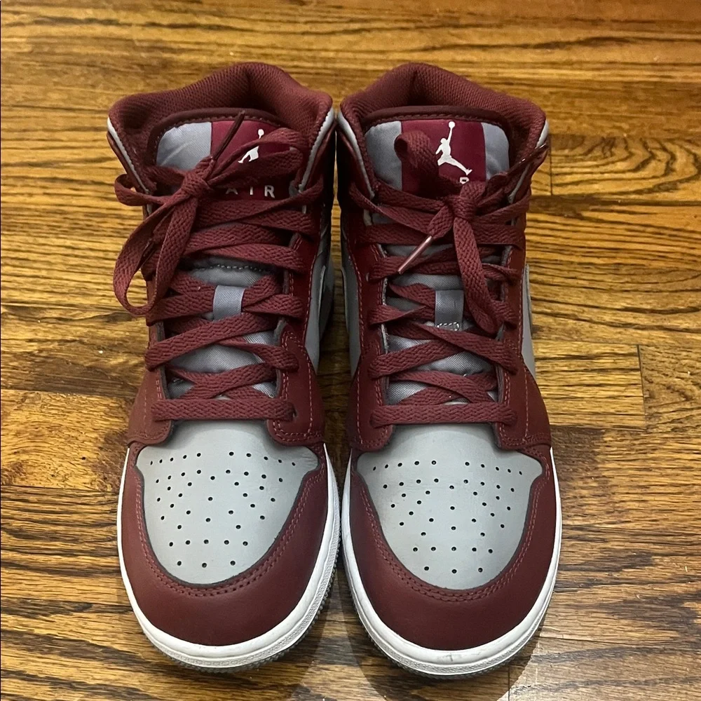 Nike Air Jordan youth Burgundy and Gray sneakers - Picture 1 of 7
